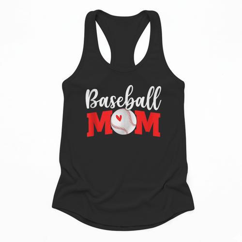 Baseball Mom Cute Letter Print Women Cute Mother's Day Flowy Tank - Sportilla