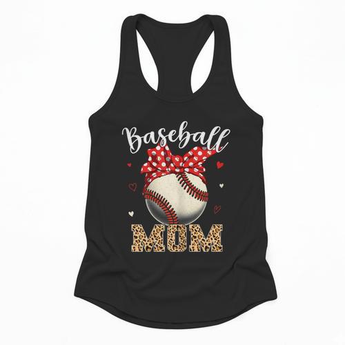 Baseball Mom Headband Leopard Baseball Ball Mother's Day Flowy Tank - Sportilla