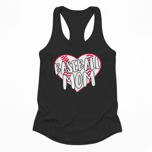 Baseball Mom Heart Flowy Tank - Sportilla