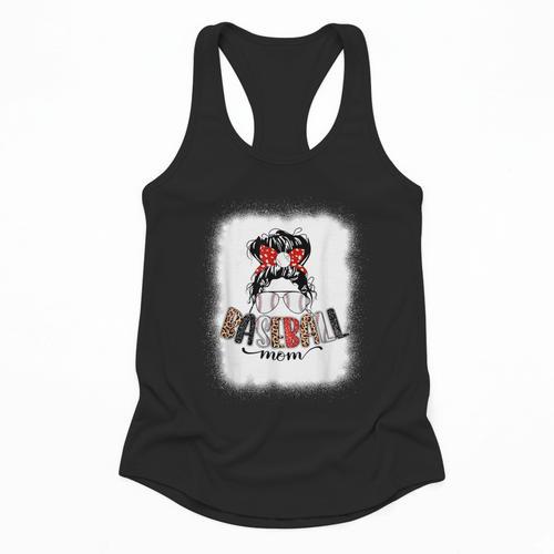 Baseball Mom Messy Bun Mommy Baseball Player Flowy Tank - Sportilla