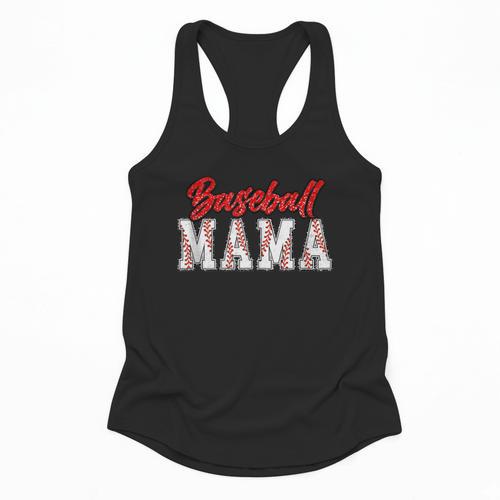 Baseball Mom Retro Groovy Baseball Mama Women Mother's Day Flowy Tank - Sportilla