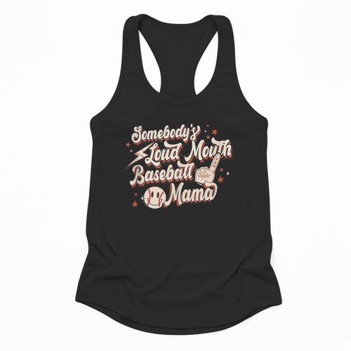 Baseball Mom Somebody's Loud Mouth Baseball Mama Flowy Tank - Sportilla