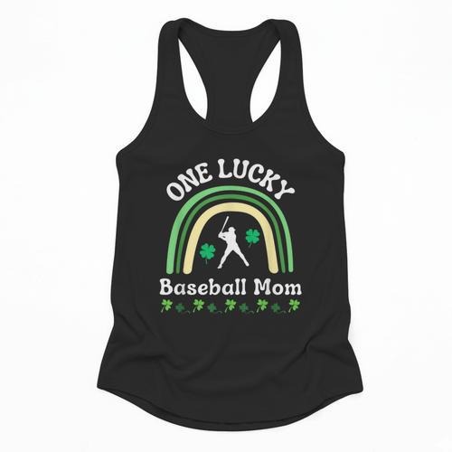 Baseball Mom St Patrick's Day Irish Shamrock Sports Flowy Tank - Sportilla