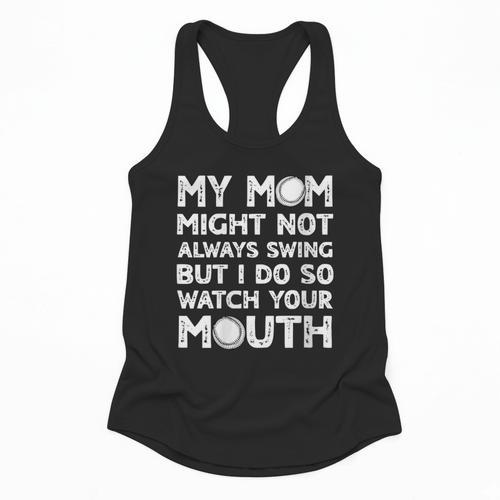 Baseball Mom Swing Watch Mouth Baseball Boy Flowy Tank - Sportilla