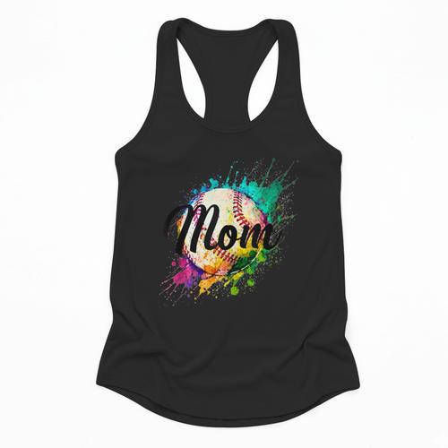 Baseball Mom USA American Baseball Graphic Flowy Tank - Sportilla