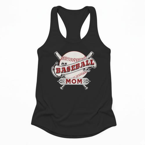 Baseball Mom Vintage Retro Game Day Son Supporter Fan Flowy Tank - Sportilla