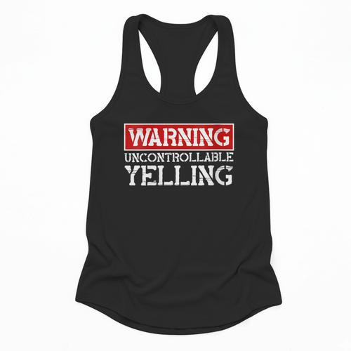 Baseball Mom Warning Uncontrollable Yelling Funny Sign Flowy Tank - Sportilla