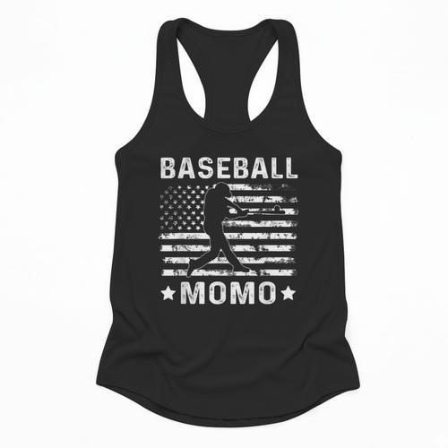 Baseball Momo Mom USA Flag 4th Of July Flowy Tank - Sportilla