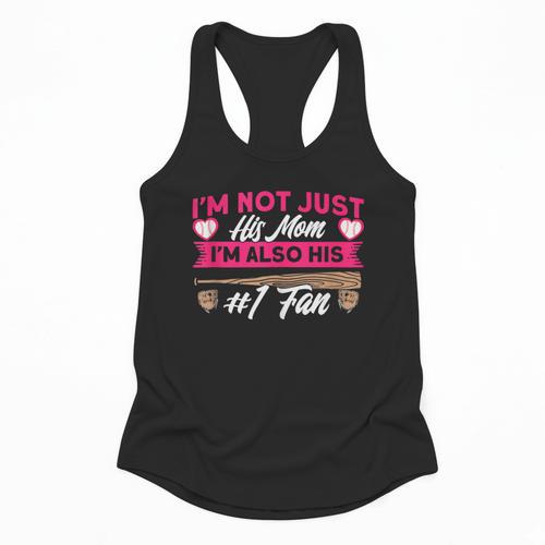 Baseball Moms I'm Not Just His Mom Baseball Mama Flowy Tank - Sportilla