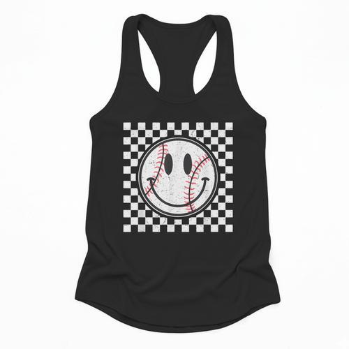 Baseball Season Happy Game Day Trendy Sports Vintage Flowy Tank - Sportilla