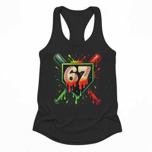 Baseball Six Seven 67 Meme Ice Cream Drip Xmas Men Women Flowy Tank - Sportilla