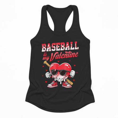 Baseball Is My Valentine Shirt Heart Drip Baseball Lovers Flowy Tank - Sportilla