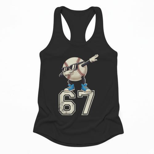 Boys Kids 67 Six Seven Sunglasses Dabbing Baseball Lover Flowy Tank - Sportilla
