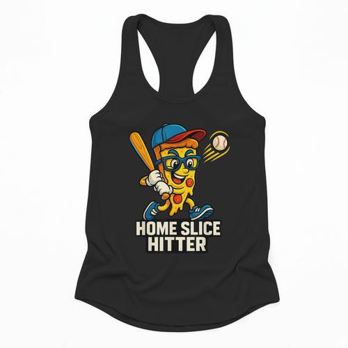 Boys Pizza Theme Baseball Home Hitter Flowy Tank - Sportilla