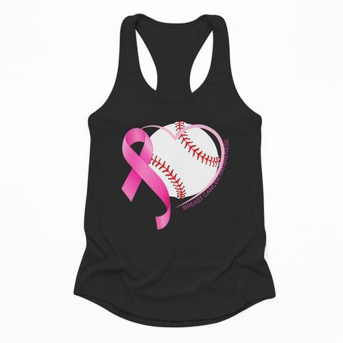 Breast Cancer Awareness Baseball Mom Flowy Tank - Sportilla