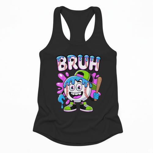 Bruh Baseball Drip Boys Youth Ice Cream Dripping Baseball Flowy Tank - Sportilla