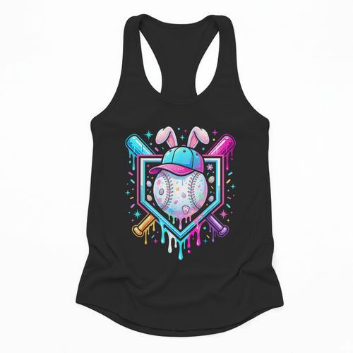 Bunny Baseball Hat With Ice Cream Easter Day Boys Kids Girls Flowy Tank - Sportilla