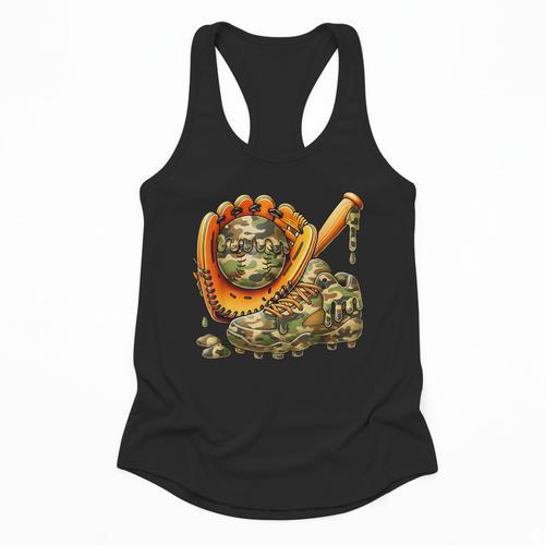 Camo Ice Cream Drip Baseball Stuff Baseball Drip Boys Flowy Tank - Sportilla