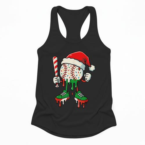 Christmas Baseball Drip For Boys Ice Cream Drip Baseball Flowy Tank - Sportilla