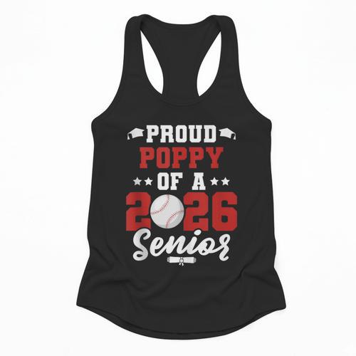 Class Of 2026 Senior Year Baseball Poppy 2026 Graduate Flowy Tank - Sportilla