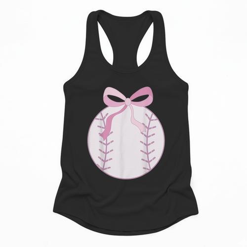 Coquette Baseball Mom Pink Bow Baseball Mama Flowy Tank - Sportilla