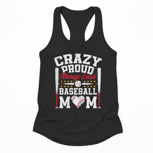 Crazy Proud Always Loud Baseball Mom Mother's Day Flowy Tank - Sportilla