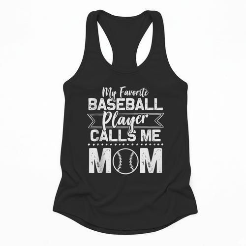 Cute My Favorite Baseball Player Calls Me Mom Baseball Moms Flowy Tank - Sportilla