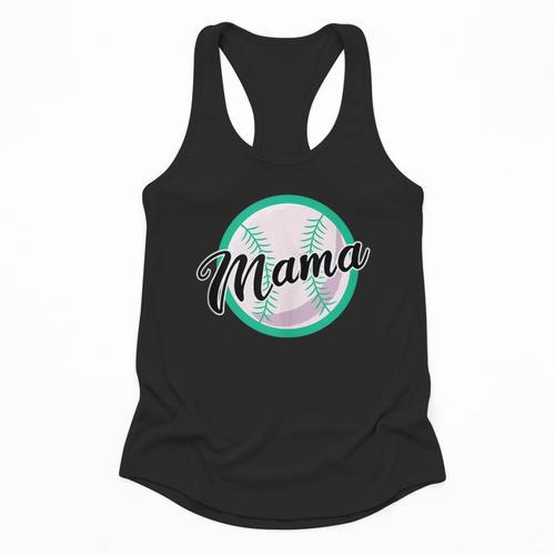 Cute Mama Script Font On Baseball Mom Flowy Tank - Sportilla