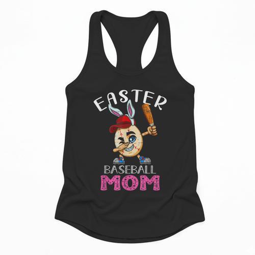 Dabbing Easter Baseball Mom Mother's Day Bunny Sunday Egg Flowy Tank - Sportilla