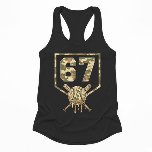 Dripping Camo 67 Baseball Ice Cream Drip 6-7 Six Seven Boy Flowy Tank - Sportilla