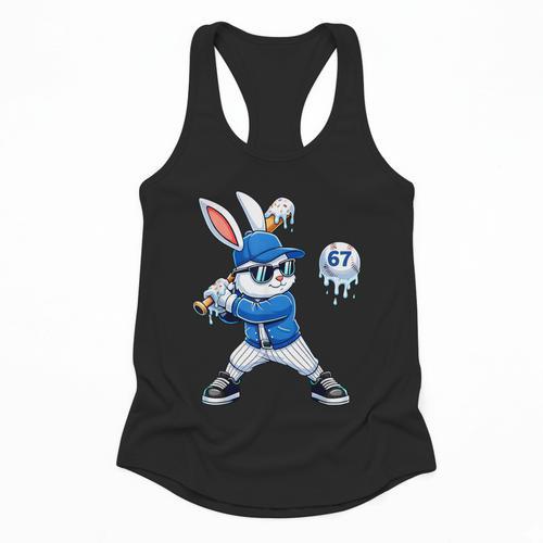 Dripping Drip Baseball Rabbit Bunny Easter Men Boy Kid Flowy Tank - Sportilla