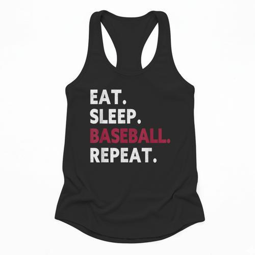 Eat Sleep Baseball Repeat Baseball Player Flowy Tank - Sportilla
