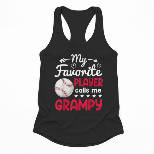 My Favorite Player Calls Me Grampy Baseball Grampy Flowy Tank - Sportilla