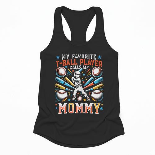 Favorite T-Ball Player Calls Mommy Baseball Mom Flowy Tank - Sportilla