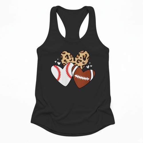 Football Baseball Heart Football Baseball Mom Flowy Tank - Sportilla