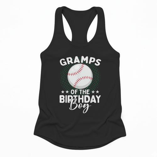 Gramps Of The Birthday Boy Baseball Player Birthday Flowy Tank - Sportilla