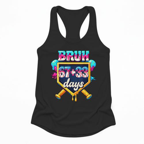 Happy 6733 Days Of School Baseball Drip 100th Day Of School Flowy Tank - Sportilla