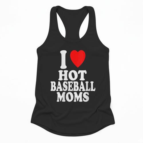 I Heart Love Hot Baseball Moms MILF Cougar Older Woman Flowy Tank - Sportilla