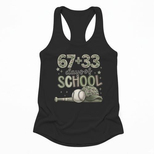 HUGvyn 6733 Days Of School Baseball 100 Days Camo Cap Boys Flowy Tank - Sportilla