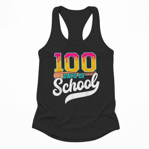 Ice Cream Drip 100 Days Of School Baseball Boys 100th Day Flowy Tank - Sportilla