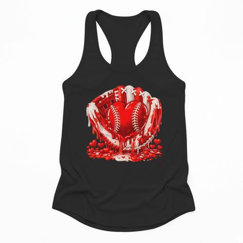 Ice Cream Drip Heart Valentines Day Baseball Boys Youth Kids Flowy Tank - Sportilla