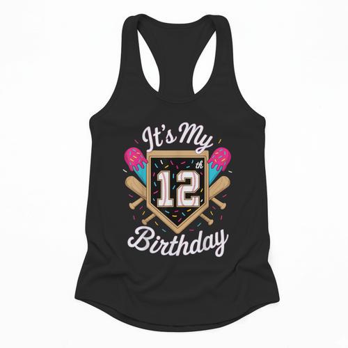 It's My 12th Birthday Baseball Fan Celebration Flowy Tank - Sportilla