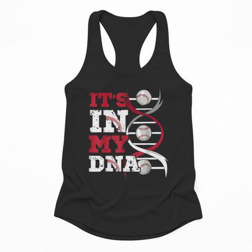 ITS In My DNA Baseball Sport Player Saying Baseball Fan Flowy Tank - Sportilla