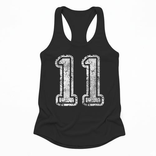 Jersey Number 11 T-Shirt Football Eleven Number Baseball Mom Flowy Tank - Sportilla