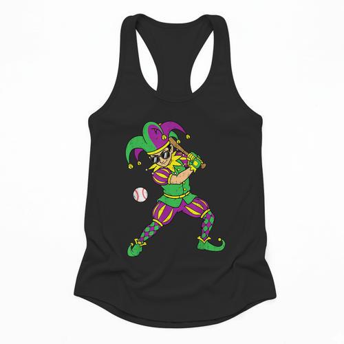 Jester Baseball Mardi Gras Carnival Sport Men Boy Teen Kids Flowy Tank - Sportilla