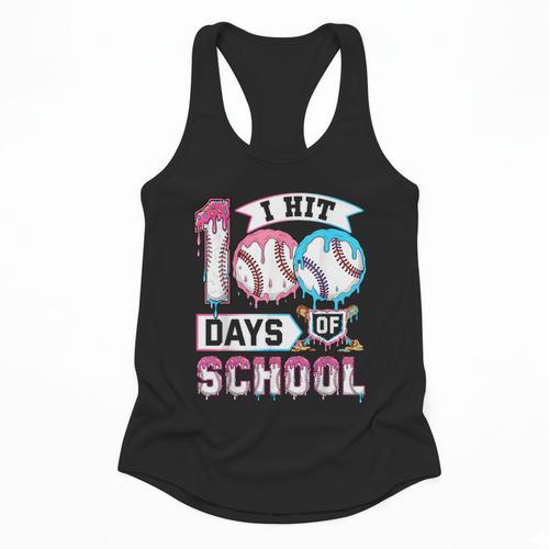 Kids 100 Days Of School Boys 100th Day Baseball Drip Toddler Flowy Tank - Sportilla
