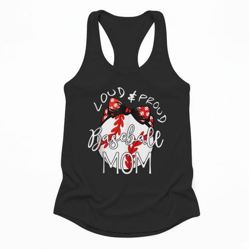 Loud & Proud Baseball Mom Baseballs Mother Sport Women Girls Flowy Tank - Sportilla