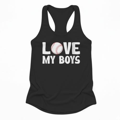 I Love My Boys Baseball Moms Flowy Tank - Sportilla