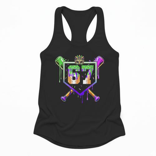 Mardi Gras Baseball Carnival Party Ice Cream Drip Boys Flowy Tank - Sportilla