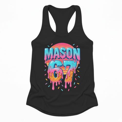 Mason 67 Costume Ice Cream Baseball Drip 6 7 Meme Six Seven Flowy Tank - Sportilla